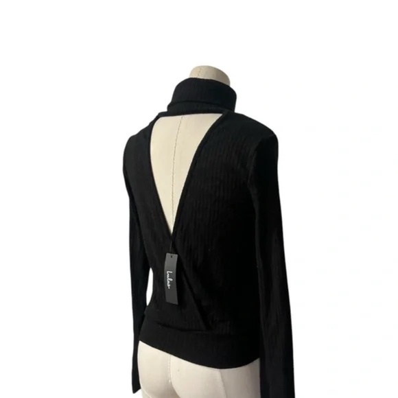 NWT Black Turtleneck Open Back Sweater in XS - Picture 5 of 9